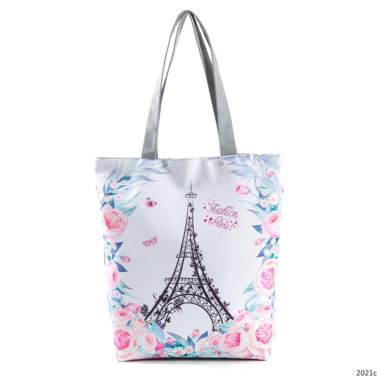 Floral Print Women Shoulder Canvas Shopping Tote Bag