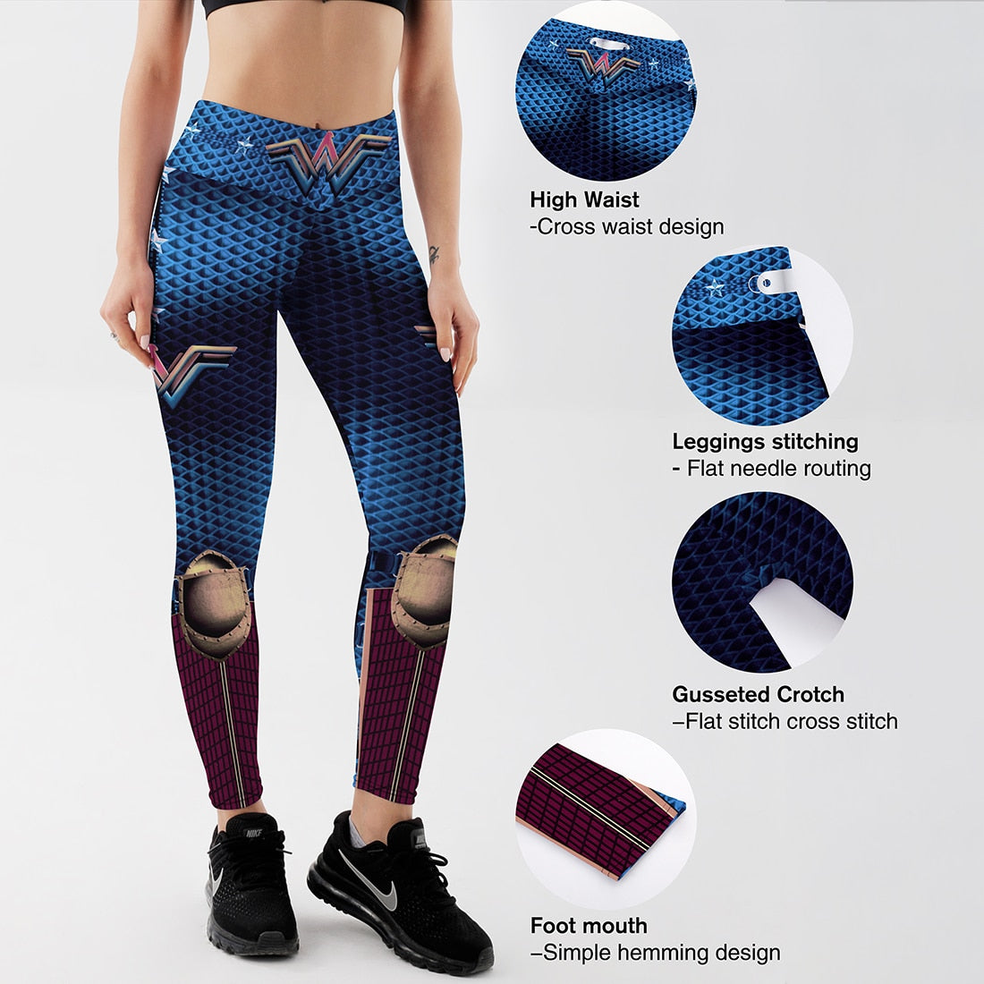 Tibetan Blue Captain Fight Push Up High Waist Workout Leggings