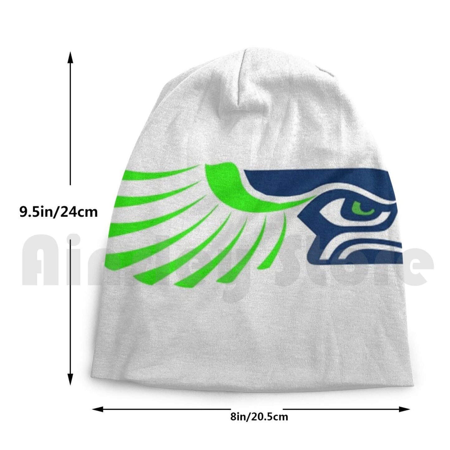 Seahawks Face Beanie Hedging Cap DIY Print Cushion Seahawks Seattle Football Wilmington College Green North Carolina