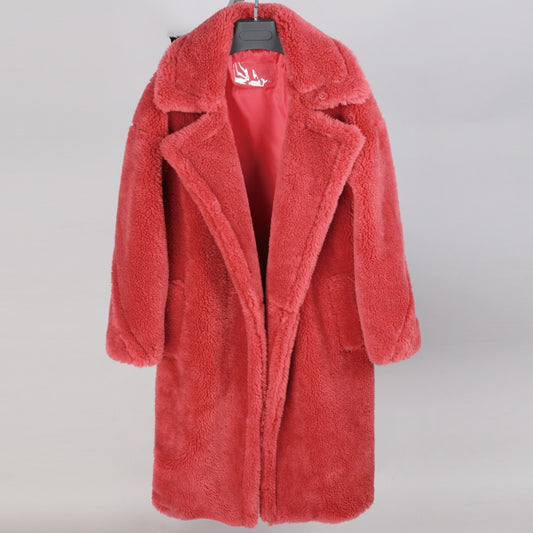 Women's Sheepskin Teddy Bear Trenchcoat