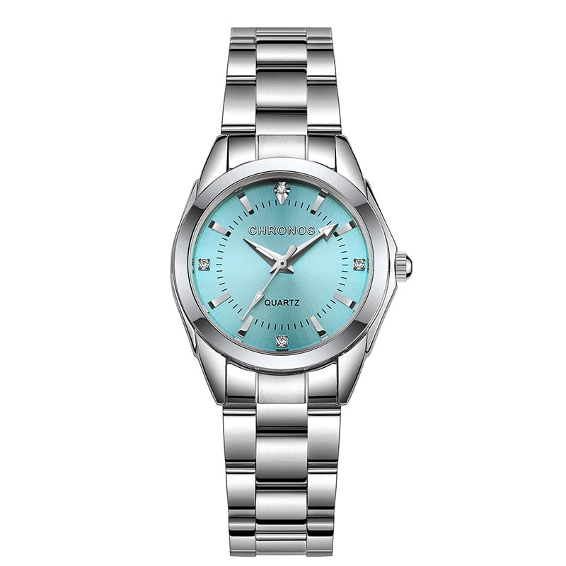 Colored Luxury Ladies Movement Stainless Steel Watch