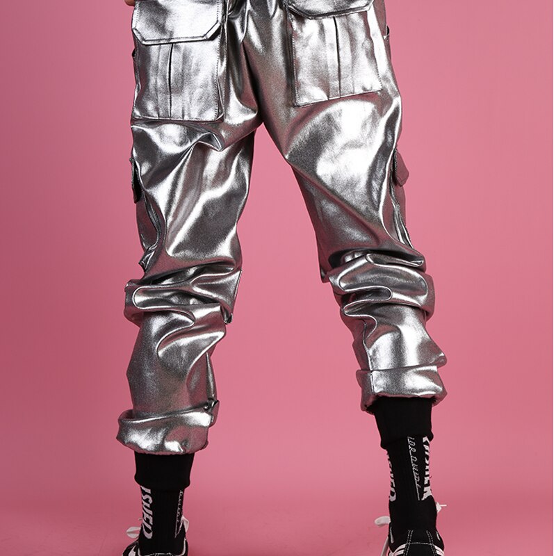 Men's Silver Hip Hop Rave Pants