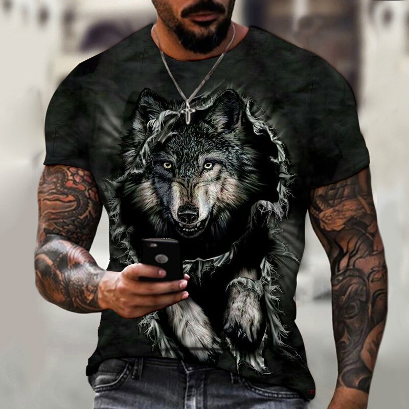 Wolf 3D Printed Men's Short Sleeve T-Shirt