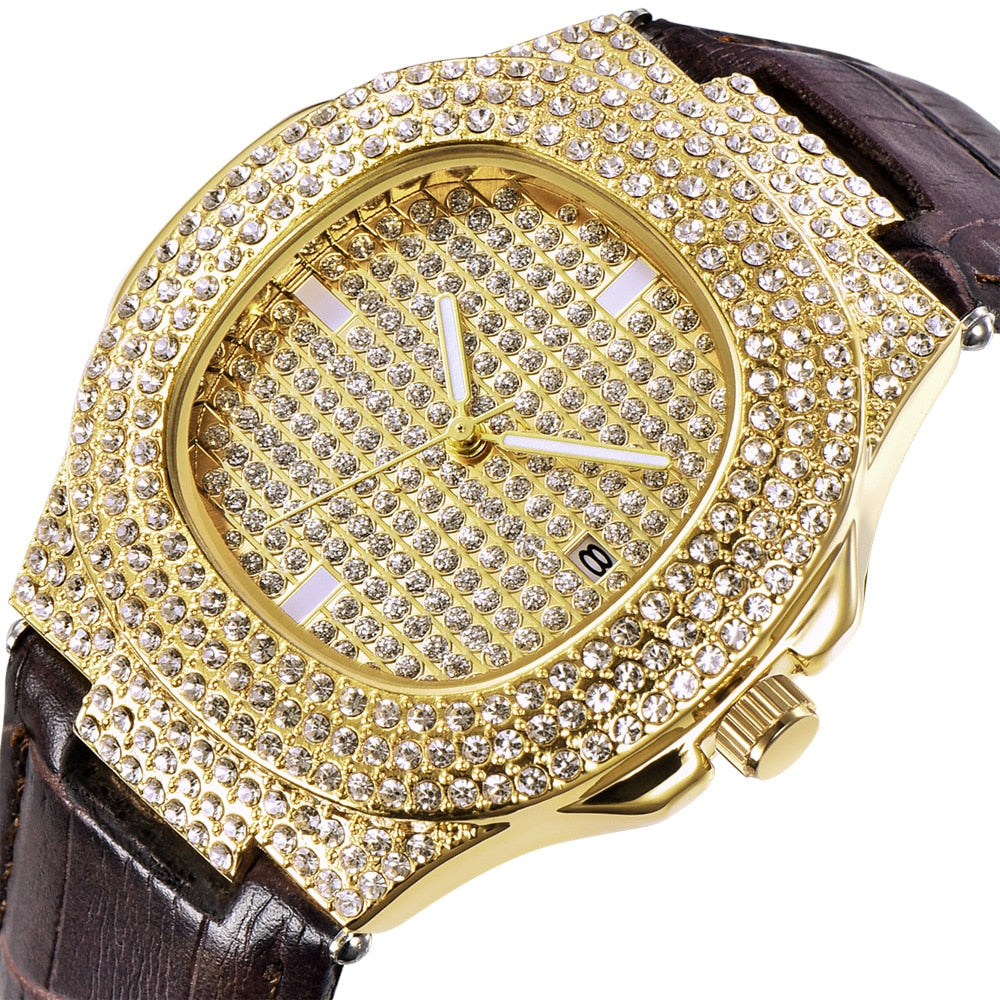 Iced Quartz Hip Hop Micropaved CZ Stainless Steel Watch