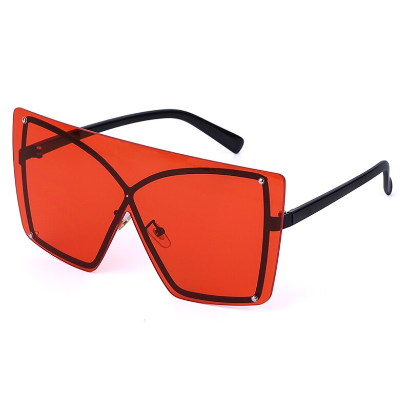 Oversized Rimless Square Sunglasses Metal UV400