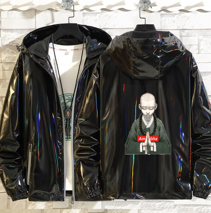 Shiny Men's Bomber Hooded Jacket