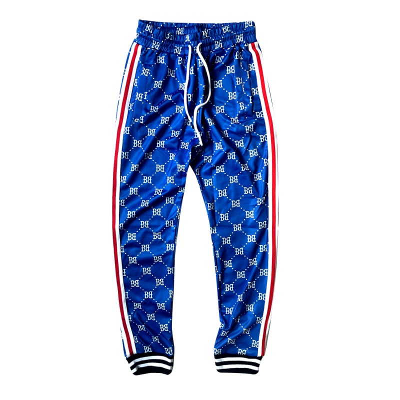 Men's Plaid 3D Printed Stitching Slim Training Sweatpants