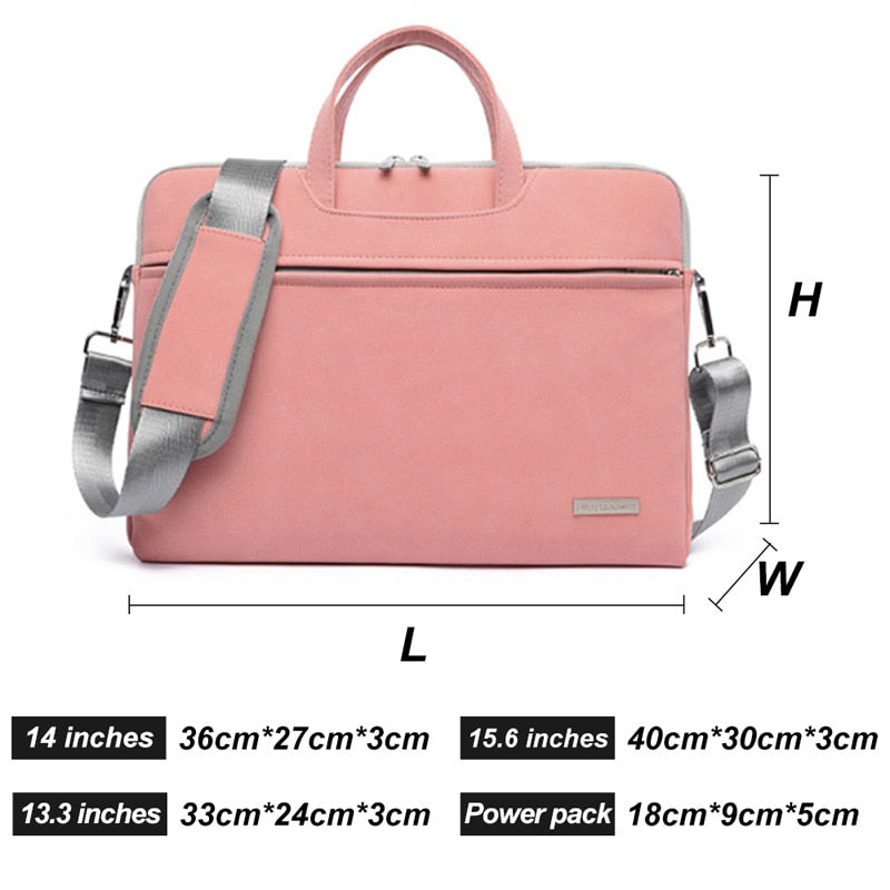 2PCS Business Laptop Briefcase Suede Office Macbook Handbag 13 14 15.6 inch Computer Bag Crossbody Notebook Travel Bags XA65C