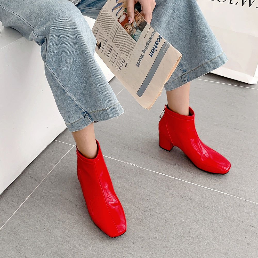 Women's Ankle Boots Leather Platform