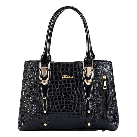 Ladies Crocodile Leather Large Satchel Purses