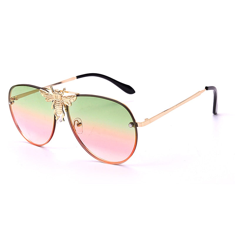 Bee Mirror Gradient Aviator Sunglasses