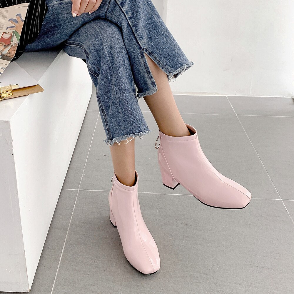 Women's Ankle Boots Leather Platform