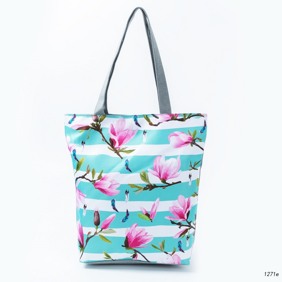 Floral Print Women Shoulder Canvas Shopping Tote Bag