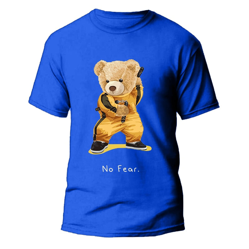 Men's Kung Fu Teddy Bear Graphic Short Sleeve T-Shirt-Big & Tall to 9X