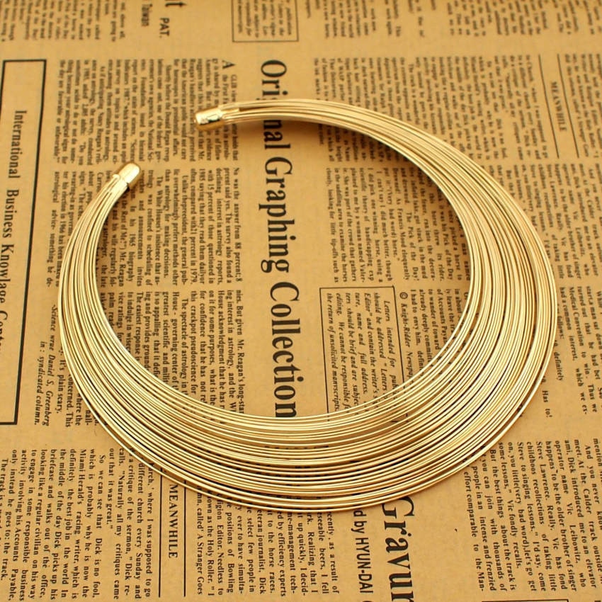 Multi-Layer Metal Wire Statement Indian Choker Necklace