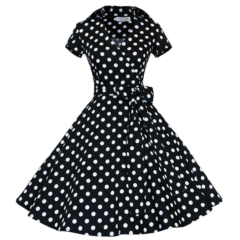 Women's Polka Dot Vintage Swing Dress