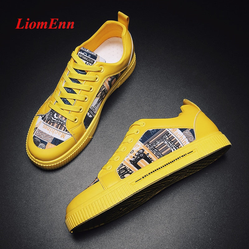 Graffiti Print Women's Flat Vulcanized Sneakers