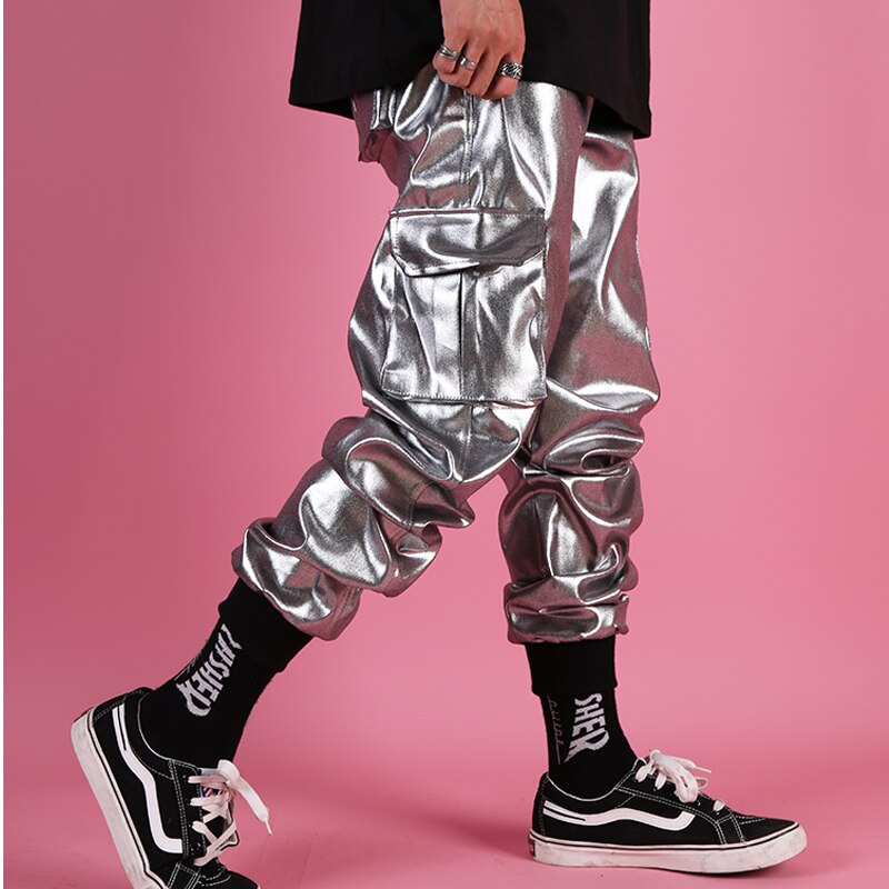 Men's Silver Hip Hop Rave Pants