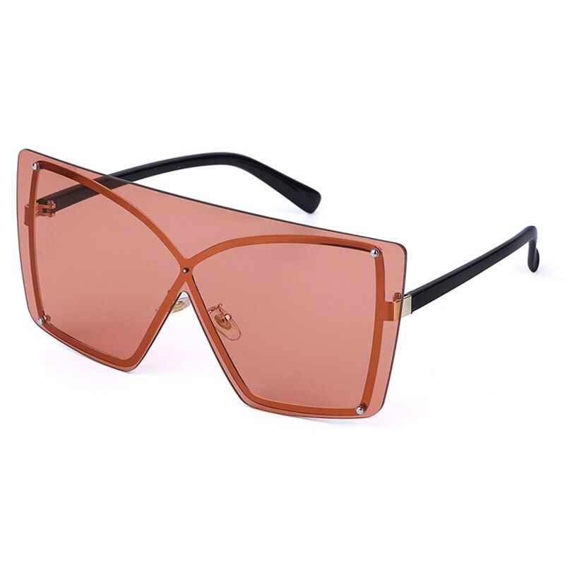 Oversized Rimless Square Sunglasses Metal UV400