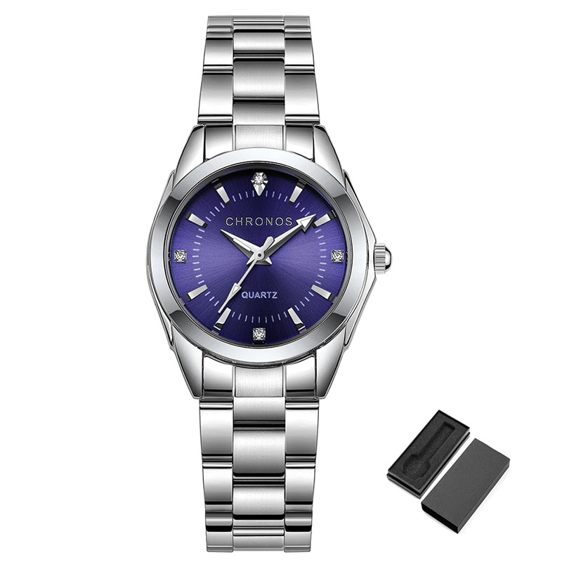 Colored Luxury Ladies Movement Stainless Steel Watch