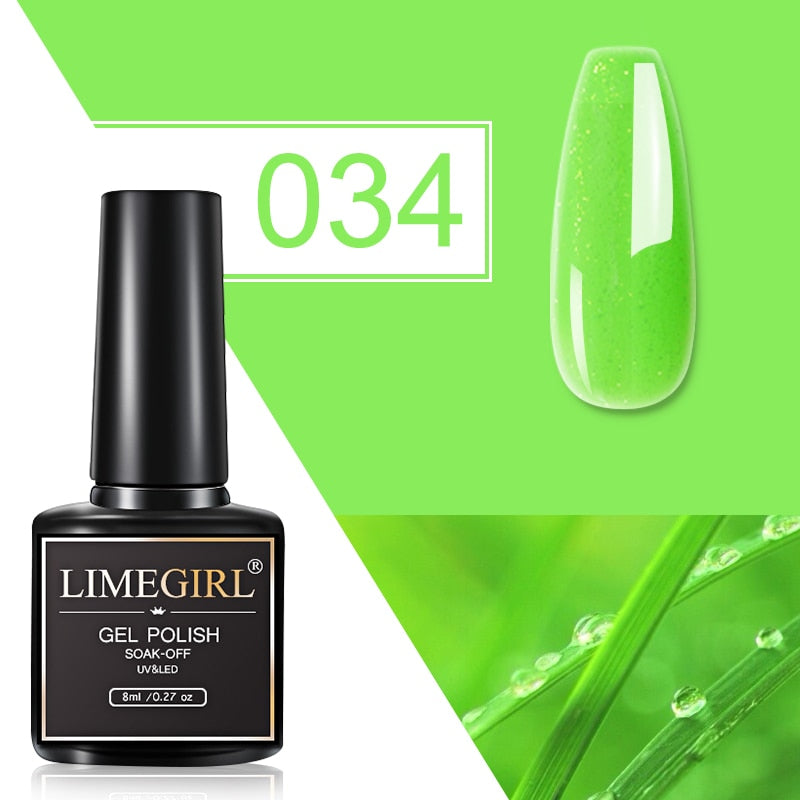 Limegirl Gel Polish Set All For Manicure Semi Permanent Vernis Top Coat UV LED Gel Varnish Soak Off Nail Art Gel Nail Polish