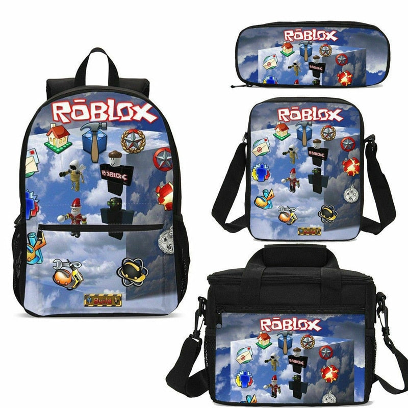 4Pcs/Set Cartoon Print Waterpoof Backpack