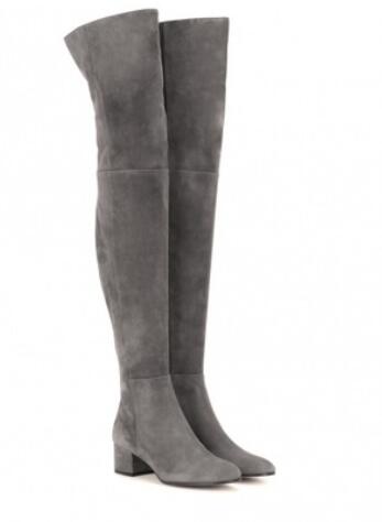 Suede Round Toe Over The Knee Boots