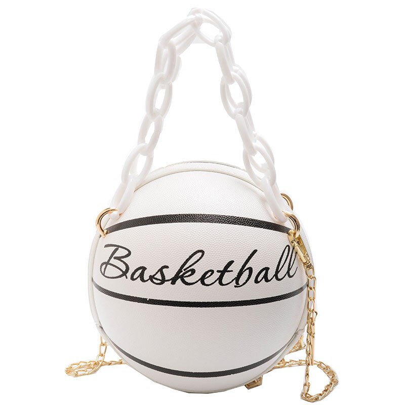 Crossbody Chain Shoulder Leather Basketball Bag