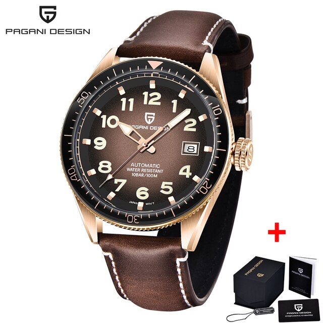 Men's Mechanical Glass Automatic Stainless Steel Waterproof Clock Watch