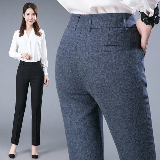 Solid Straight Ladies Office Trouser Slacks