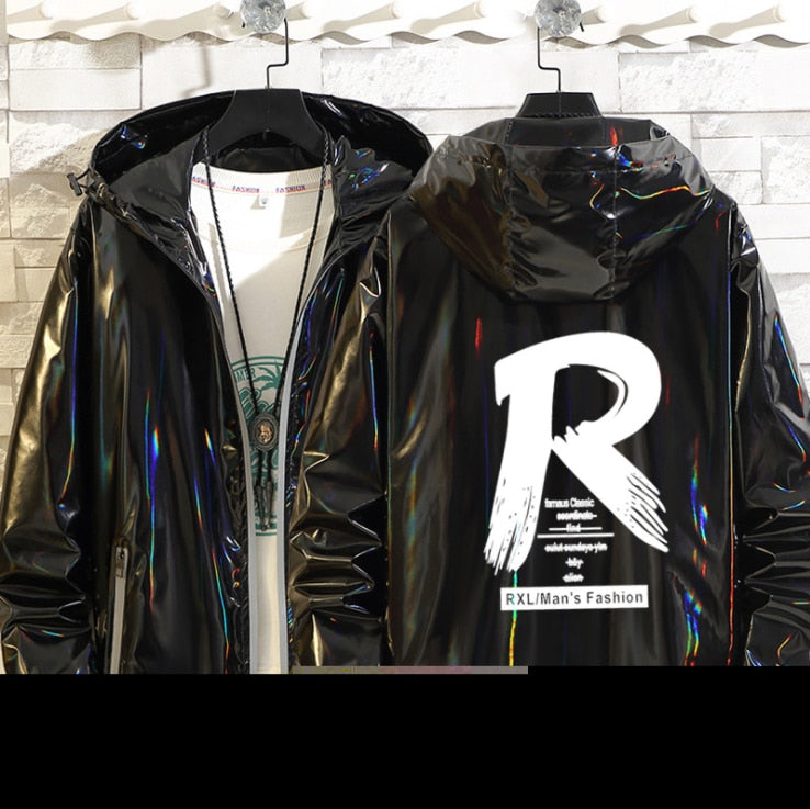 Shiny Men's Bomber Hooded Jacket