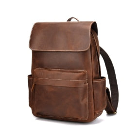 Genuine Leather Cow skin Men's Large Backpack