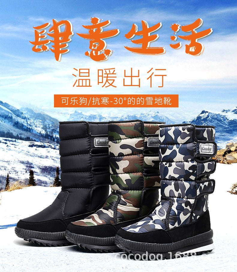 Solid/Camouflage Waterproof Non-Slip Ladies Snowboots