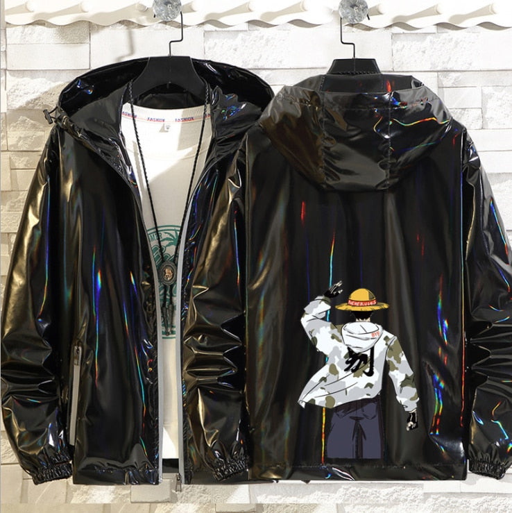 Shiny Men's Bomber Hooded Jacket