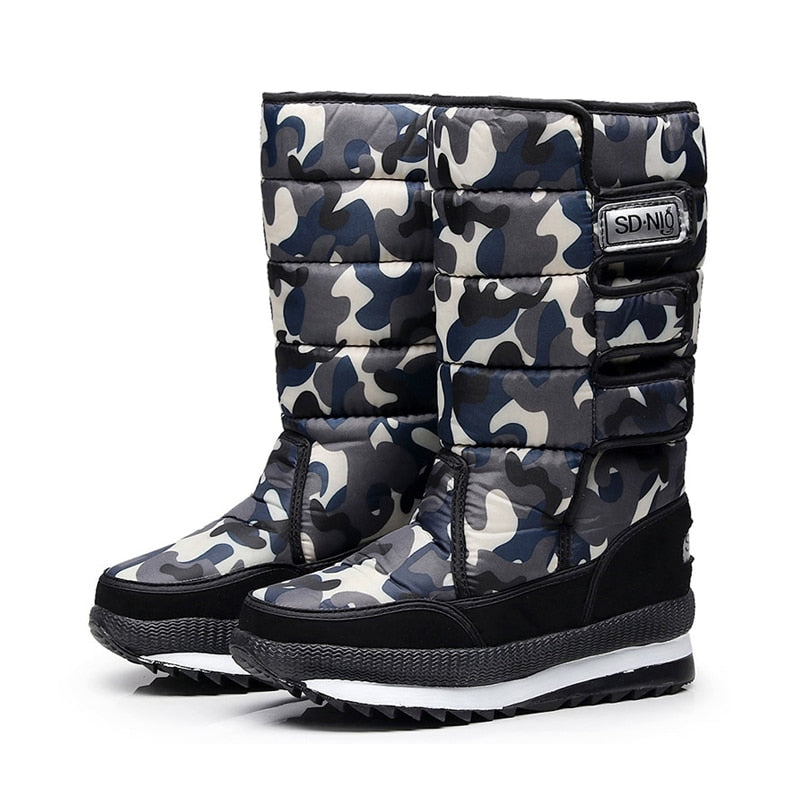 Solid/Camouflage Waterproof Non-Slip Ladies Snowboots