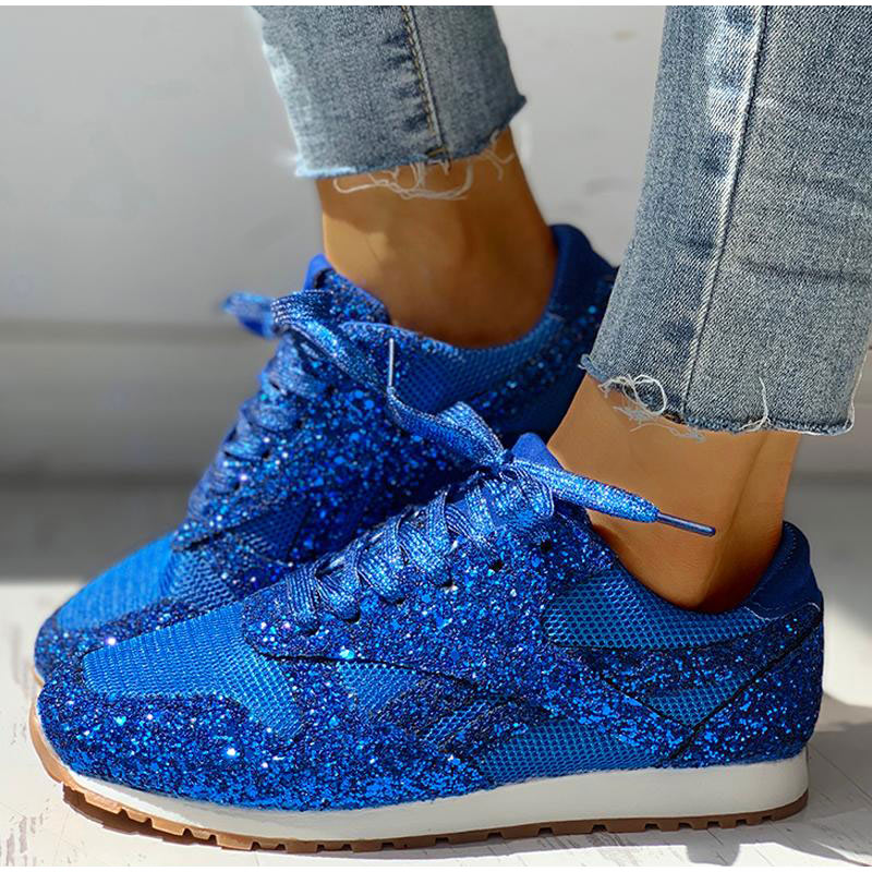 Glitter Vulcanized Ladies Sneakers