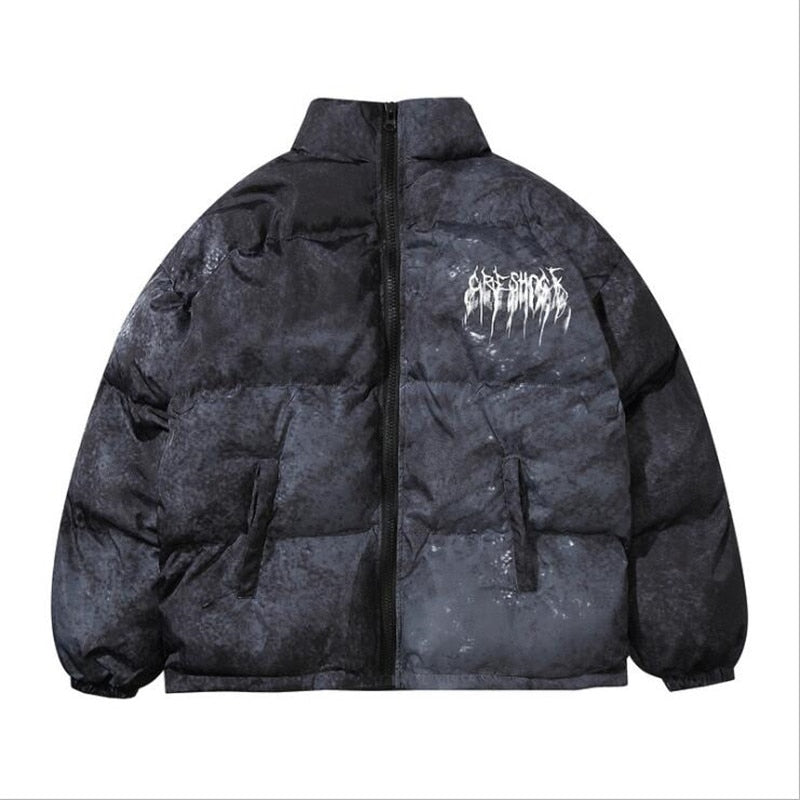 Men's Hip Hop Oversize Padded Bomber Graffiti Jacket