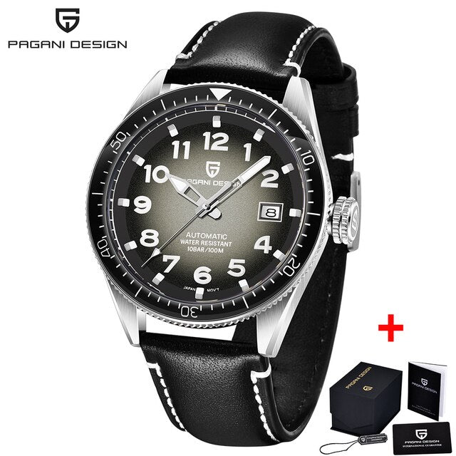 Men's Mechanical Glass Automatic Stainless Steel Waterproof Clock Watch