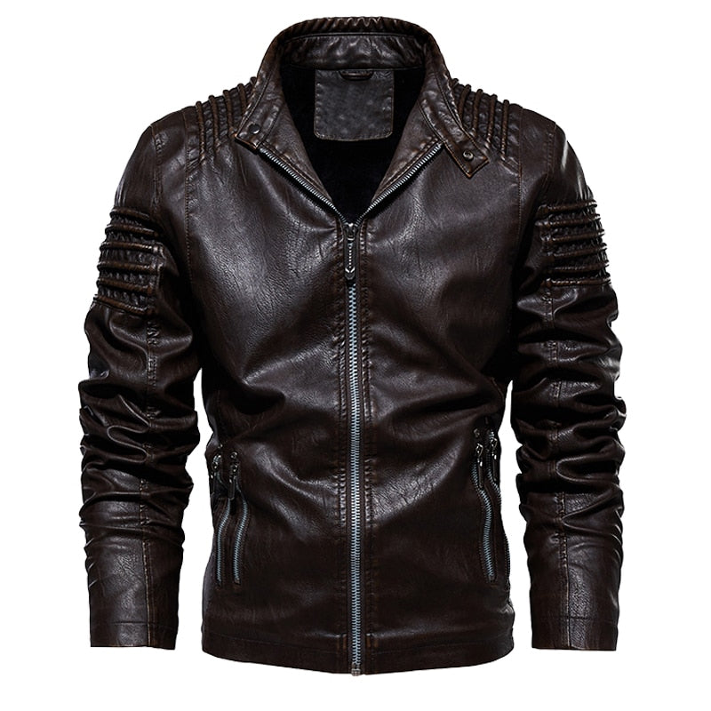 Men's Pigskin Leather Bomber Motorcycle Steampunk Jacket to 5X Big & Tall