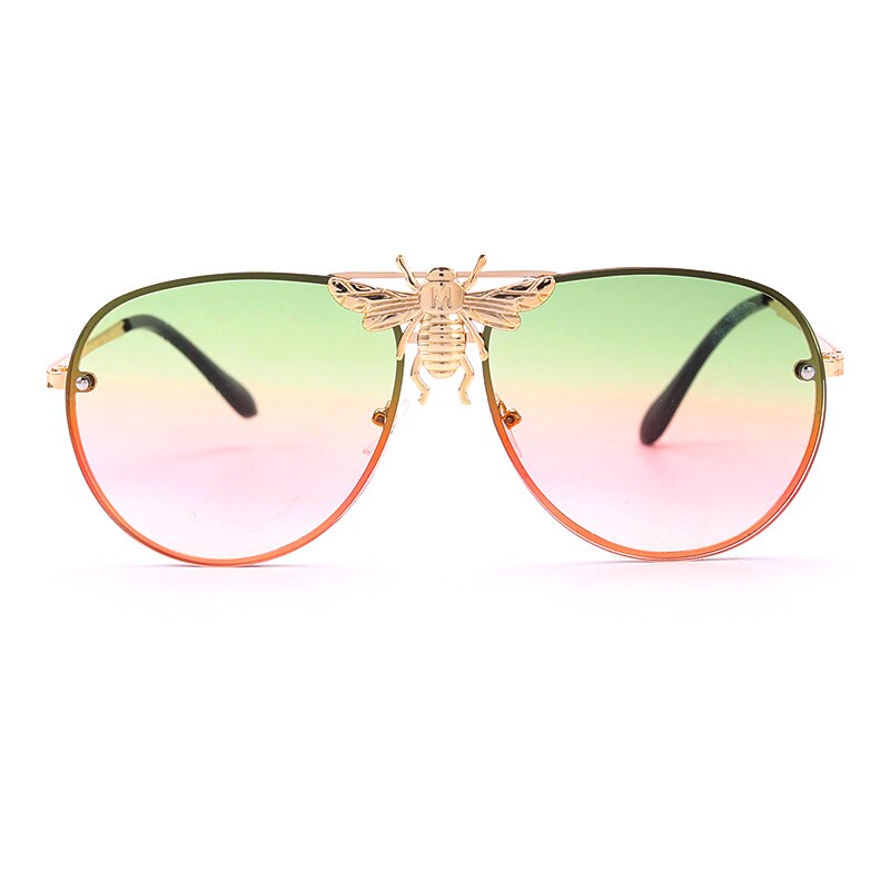 Bee Mirror Gradient Aviator Sunglasses