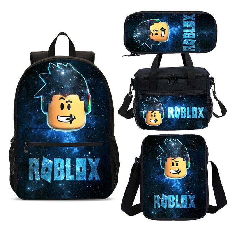 4Pcs/Set Cartoon Print Waterpoof Backpack