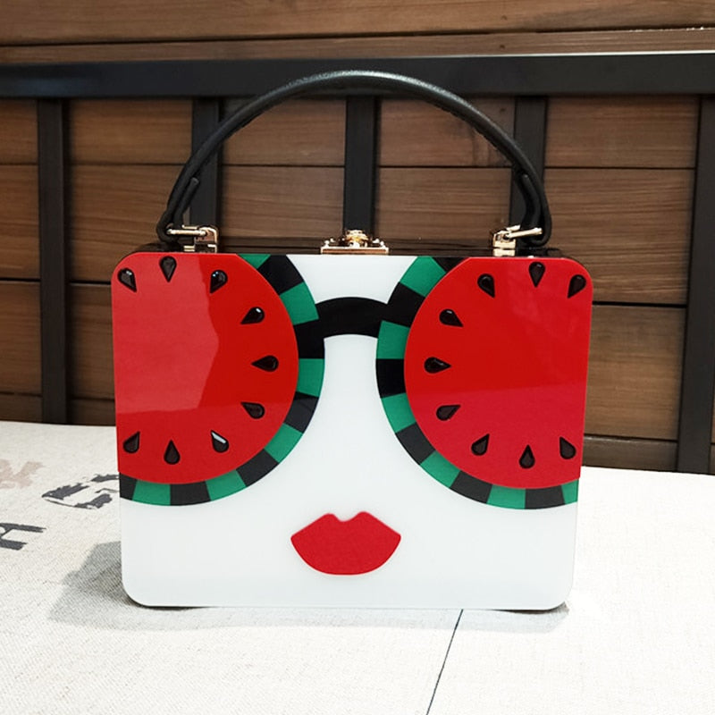 Dazzling Sunglasses Cartoon Acrylic Style Shoulder Crossbody Tote Bag