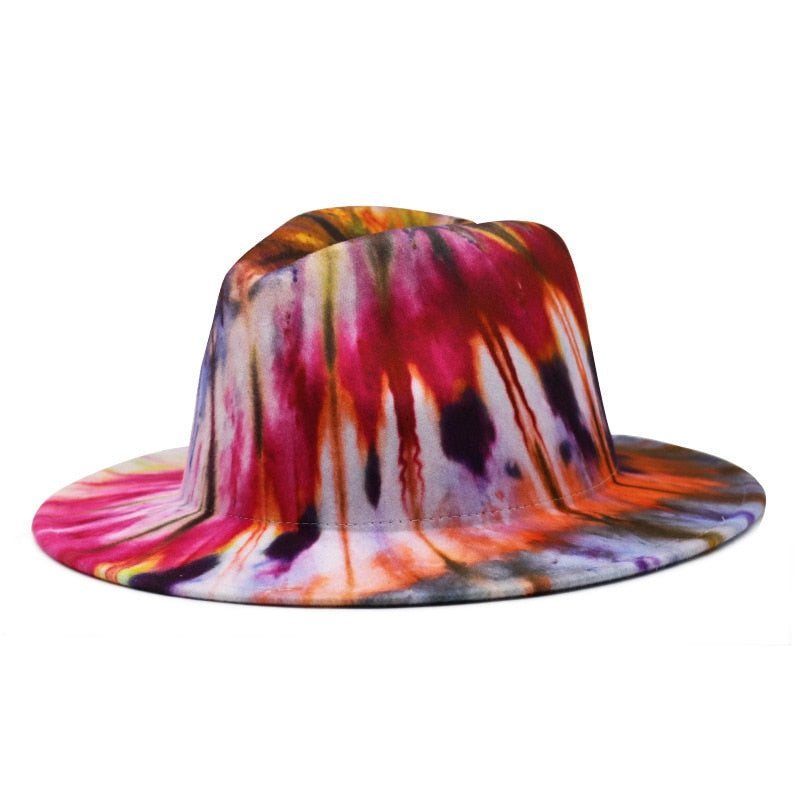 Tie-Dye Large Unisex Fedora Hats