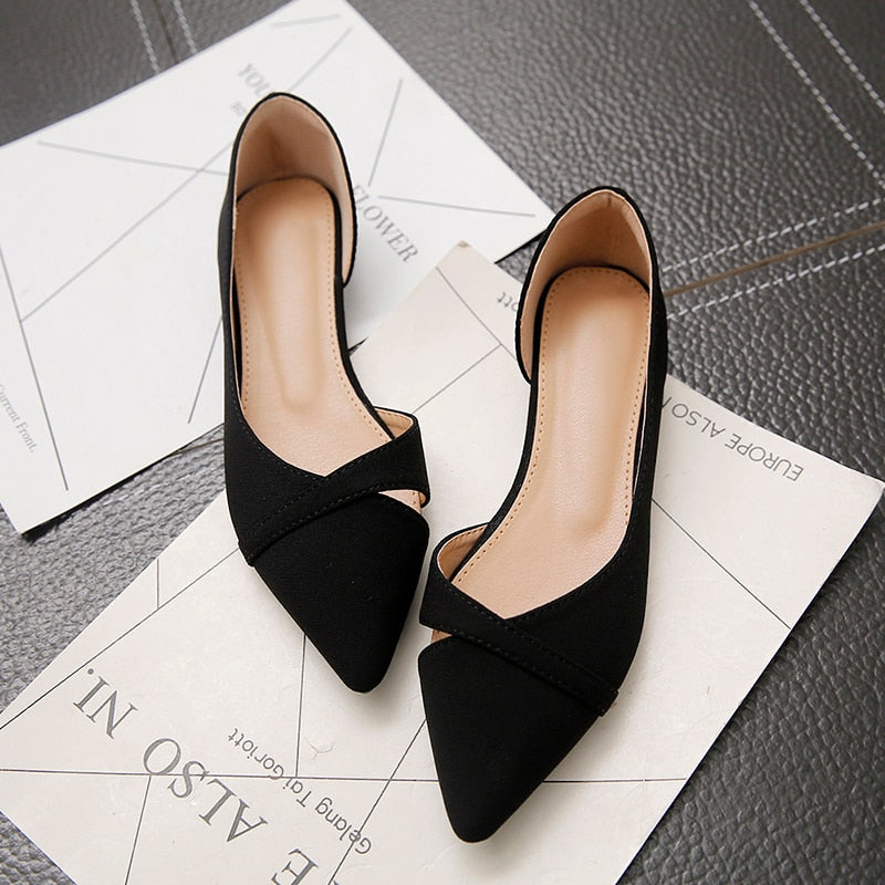 Soft Sole Pointed Toe Shallow Flats