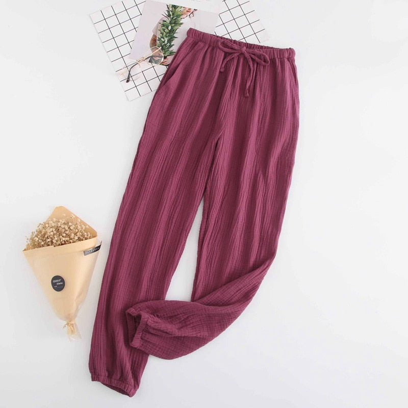 Loose Japanese Drawstring Women's Pajama Pants