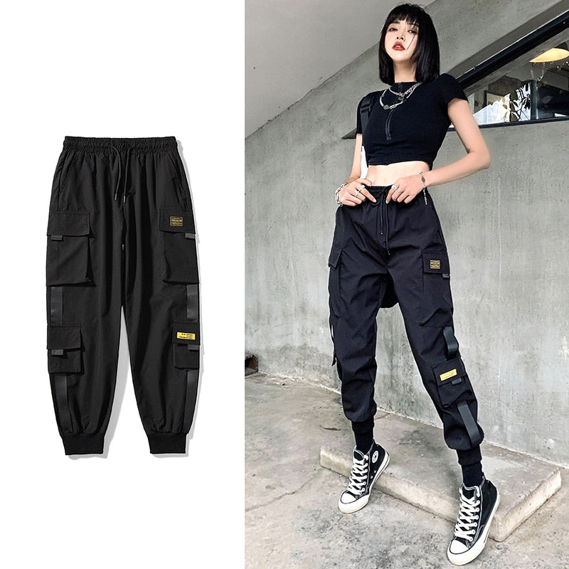 Ripped Hip Hop Streetwear Ankle-Length Drawstring Ladies Sweatpants