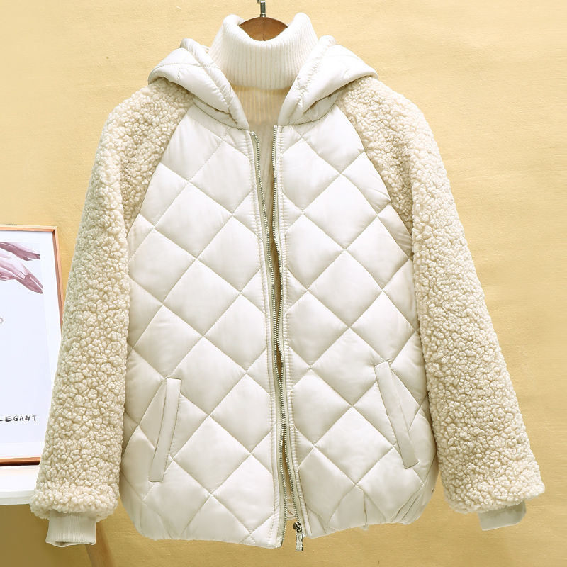 Quilted Hooded Loose Ladies Lightweight Cotton Jacket