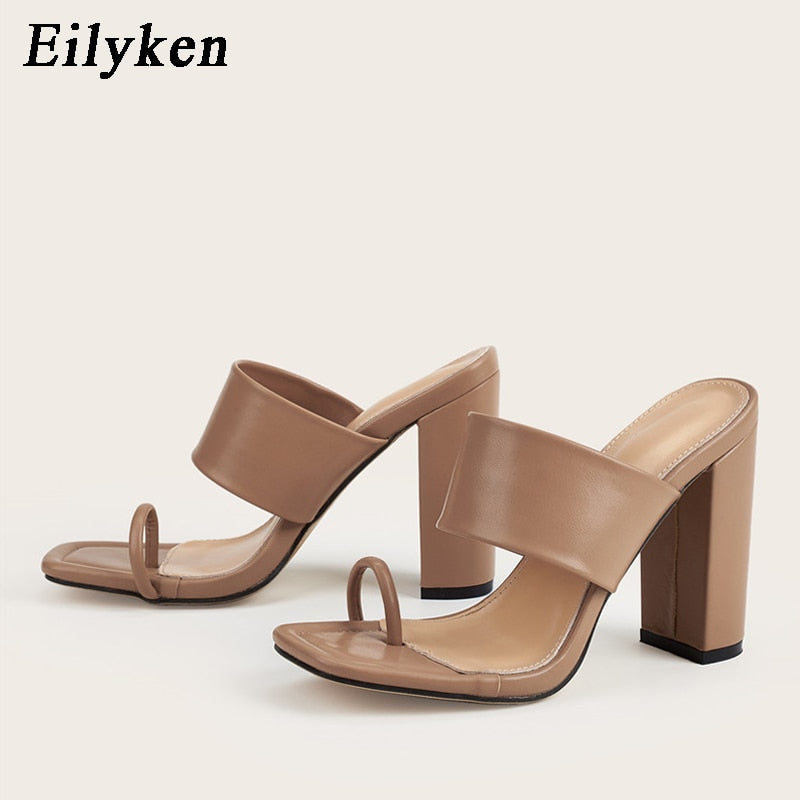 Clip Toe Slip-On Platform Sandals