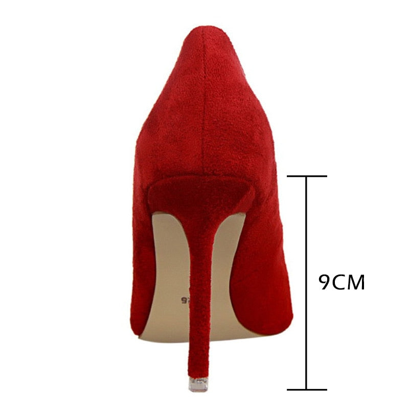 Solid Pointed Toe Stiletto High Heel Ladies Pumps