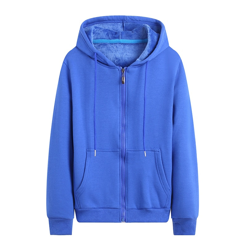 Zipper Long Sleeve Pocket Pullover Hoodie/Sweatshirt